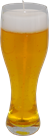 Kerze im neutralen Bierglas